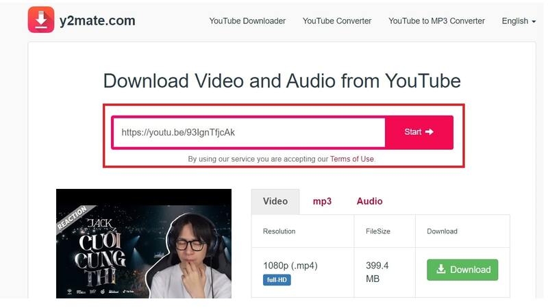 Dán URL bạn vừa copy vào phần mềm để tải video xuống