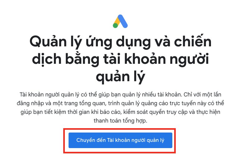 Truy cập trang đăng ký Google MCC